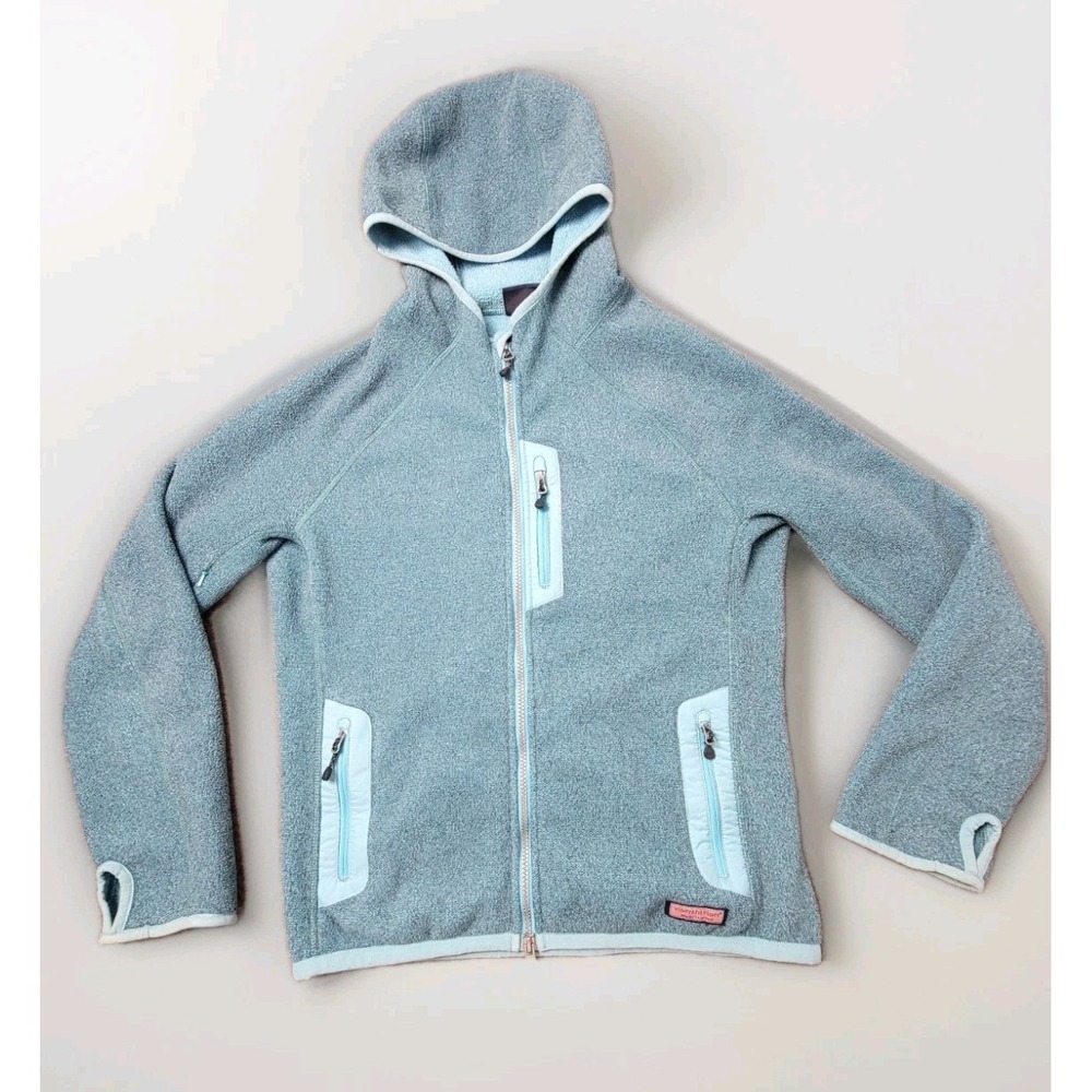 Vineyard Vines Women's Fleece Hoodie Jacket Full Zip Blue Size S‎